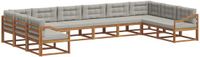 vidaXL - Hoek loungeset - 10 zitplekken - Acacia hout - Naturel en lichtgrijs