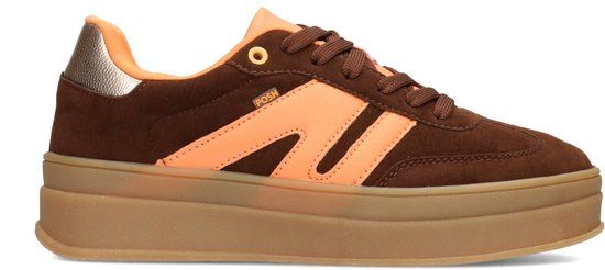 POSH by Poelman NOË Dames Sneakers - Donker Bruin
