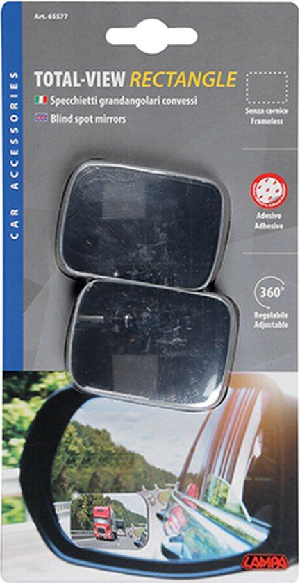 Lampa Dodehoek spiegel 64x45 mm - rechthoek - Zwart