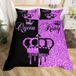 Solidchoice - Housse de couette moderne pour adolescents en noir et violet