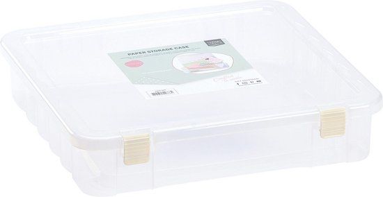 Vaessen Creative Opbergbox voor Papier - 38 x 37 x 9 cm - Transparant