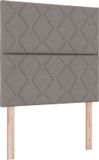 vidaXL Boxspringbed met hoofdeinde, taupe, 120 x 200 cm, stof