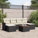 Prolenta Maison Exclusive - Tuinset voor de tuin, 7-delig, met kussens, zwart, van polyrotan