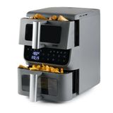 DOMO DO550FR Dubbele Airfryer XX - Heteluchtfriteuse - 3,5 + 6,5 L – 2500 W - Grijs