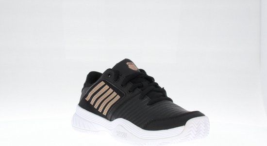 K-Swiss Court Express HB Women's Tennis Shoes - Black/White/Gold/Pink - Size 41.5