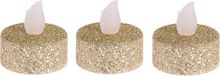 Ambiance Light LED waxinelichtjes - 6x stuks - goudkleurig - 4 cm - op batterij