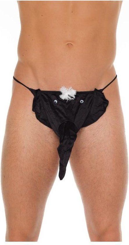 Rimba Amorable - Grappige Sexy Herenstring Met Olifantenslurf- Zwart - One Size