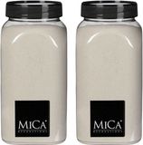 Mica Decorations decoratie zand - 2x - 1 kg - 650ml - creme wit