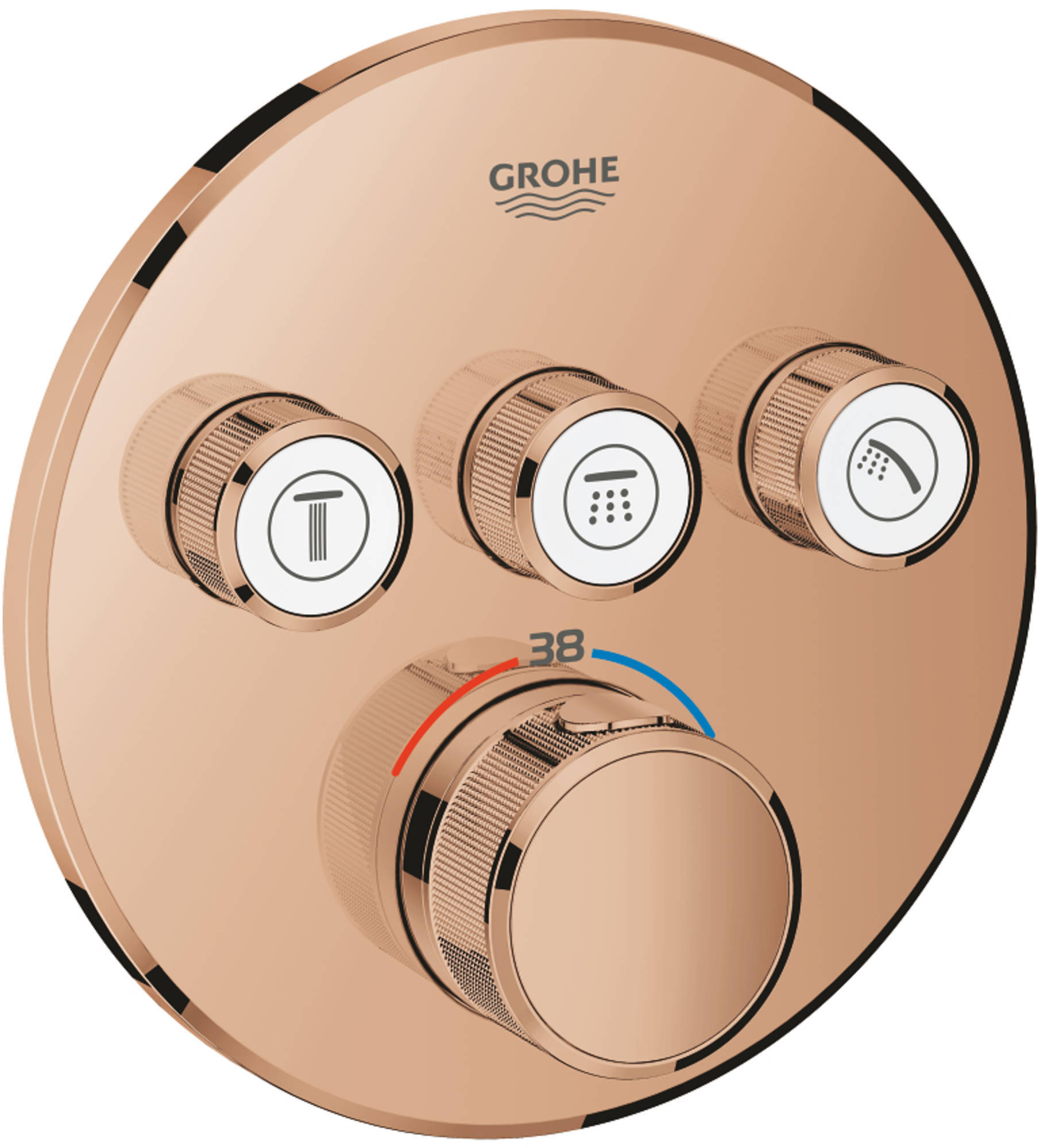 GROHE Grohtherm Smartcontrol Douche Opbouwdeel Rond 15,8x4,3 cm Warm Sunset