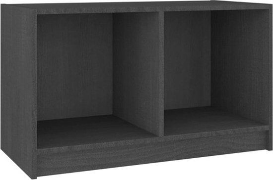 vidaXL Tv-meubel 70x33x42 cm massief grenenhout grijs