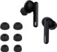 kwmobile 6x cover voor in-ear oortjes geschikt voor Oppo Enco Free2 / Enco Free 2i / Enco X - Vervangende oordopjes van siliconen in zwart - 3 maten