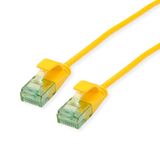 ROLINE RM UTP DataCenter Patchkabel Cat.6A (Klasse EA), extra dun, geel, 0,3 m