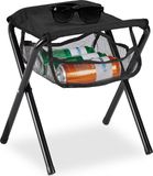 Relaxdays campingkruk - met tas - tot 120 kg belastbaar - opvouwbaar - licht - 39x29x35 cm - zwart