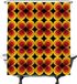 Ulticool Rideau de douche - Retro Vintage Flowers 60's 70's - 180 x 200 cm - avec 12 Anneaux Blanc - semi Transparent - anti Moisissure - Orange Jaune