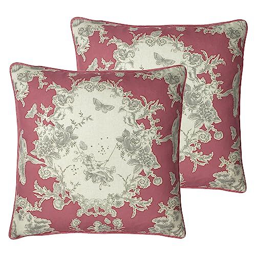 Paoletti Burford Floral Polyester Filled Cushion - Twin Pack
