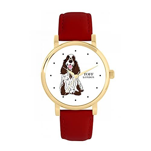 Toff London Bruin Wit Cocker Spaniel Hondenhorloge