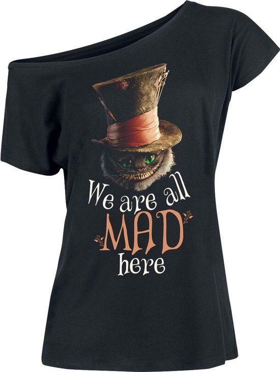Alice In Wonderland We Are All Mad Here Dames T-shirt - zwart - XXL