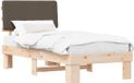 vidaXL Bedframe met gestoffeerd hoofdeinde, taupe, 75 x 190 cm