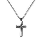 Frank 1967 7FN-0093 – Ketting Heren – Kruis Ketting – Zilverkleurig Roestvrij Staal – 60 cm