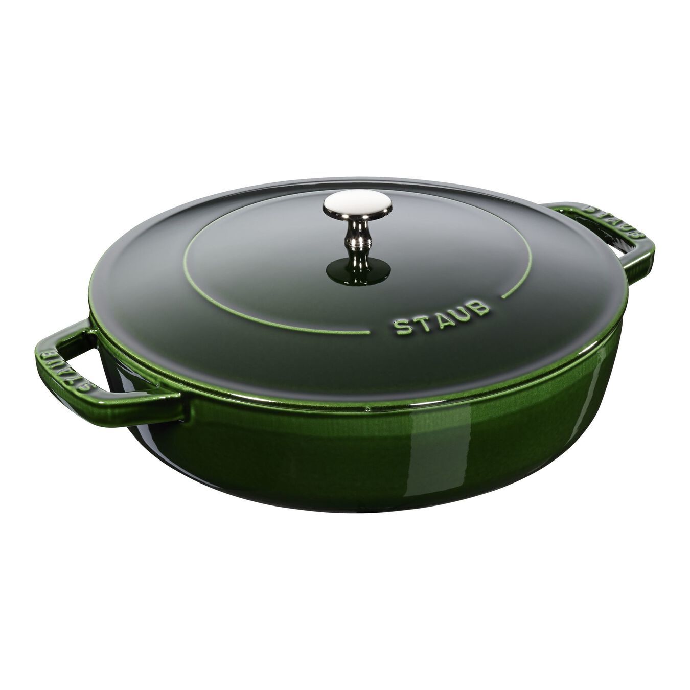 Staub Braadpan met Chistera - 28 cm - Basilicumgroen - Gietijzer - Geschikt voor Inductie