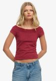 Superdry & Co Superdry Athletic Off Shoulder Patroon Top Dames T-shirts Rood