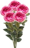 Emerald Roos Joelle Kunstbloem - 5 stuks - Fuchsia - 65 cm