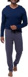 Mey Heren pyjama Tie Minimal donkerblauw