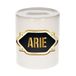 Bellatio Decorations Arie Spaarpot - Wit - Goud/Zwart Embleem - 8 x 9 cm - Keramiek
