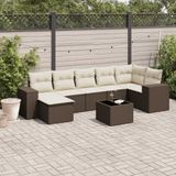 Maison Exclusive - Ensemble de jardin, 8 pièces, avec coussins, marron, en polyrotin
