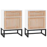 VidaXL Nachtkastjes 2 stuks Wit 40x30x55,5 cm