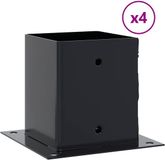 vidaXL Spokkels vierkant 4 stuks 101x101 mm gepoedercoat staal antraciet