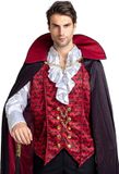 Spooktacular Creations Vampierkostuum voor volwassenen, deluxe versie, renaissance, middeleeuwen, voor rollenspel, sims of cosplay, voor heren, maat XL, rood
