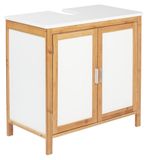 Bamboe en MDF meuble sous-vasque, style scandinave, 65x60x33 cm