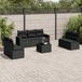 Maison Exclusive - Ensemble de meubles de jardin 8 pièces avec canapé et coussins, noir, en polyrotin