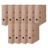 DONAU Binder hendelboogvijl/map Premium ECO Maxi FSC/pak van 10-10 stuks/breed/DIN A4 8 cm - 80 mm/bruin beige/natuurlijk/versterkingstape/gemaakt in de EU