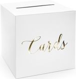 Merkloos / Sans marque Partydeco Verjaardag/jubileum enveloppendoos wit/goud Cards 24 cm