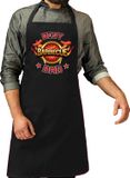 Bellatio Decorations Keukenschort/Barbecue Schort - Best Barbecue Dad - Zwart