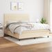 Maison Exclusive - Sommier à lattes de lit avec matelas Crème 160x200 cm Tissu