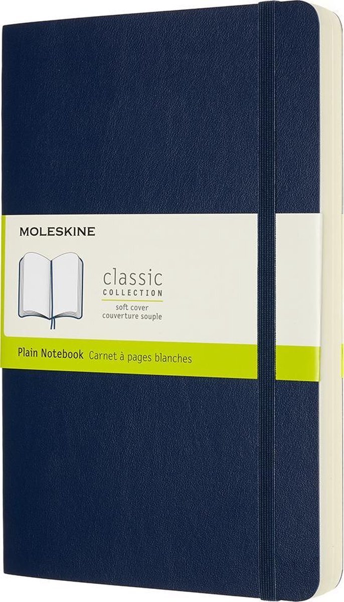 Moleskine Notitieboek Expanded Large (13x21 cm) Blanco Zachte Kaft Sapphire Blue