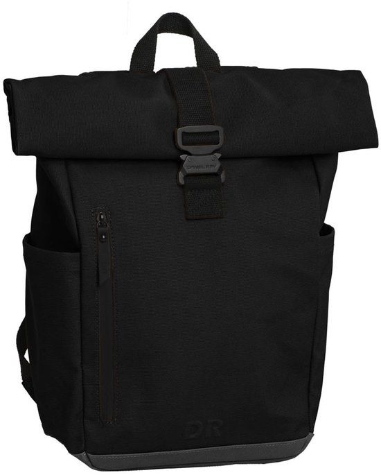 Daniel Ray Griffith Coated Canvas Rolltop Rugzak - Laptoprugzak 15,6 inch - Schoolrugzak 22 Liter - Spat Waterdicht - Zwart