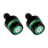 Paar Accossato Paar contragewichten met groen inzetstuk voor stuur met binnengat van 12 mm tot 20 mm voor Yamaha FZ1 Fazer 1000 van 2001 tot 2012 (CC 1000)