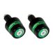 Paar Accossato Paar contragewichten met groen inzetstuk voor stuur met binnengat van 12 mm tot 20 mm voor Yamaha FZ1 Fazer 1000 van 2001 tot 2012 (CC 1000)