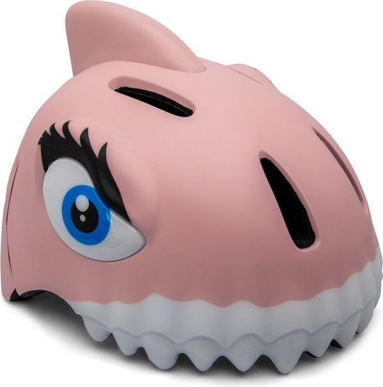 Crazy Safety Kinderfietshelm Roze Haai - Maat S (49-54 cm)
