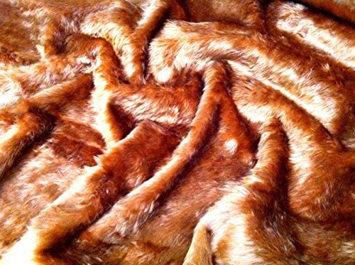 CRS Fur Fabrics Plain Fun Faux Bont Materiaal GINGER CHESTNUT BROW