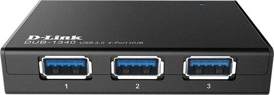 D-Link DUB-1340 4-Port USB3 Hub mit Netzteil schwarz retail