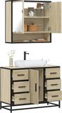 Maison Exclusive - Ensemble de meubles de salle de bain 2 pièces en bois composite chêne Sonoma