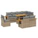 VidaXL 9-delige Loungeset met kussens, poly rattan, acacia, beige