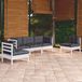 The Living Store Loungeset Corner Sofa - Garden Furniture - 63.5x63.5x62.5 cm - Solid Pine Wood - White