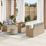 vidaXL - Tuinbank - Set - 8 - st - Beige - poly - rattan