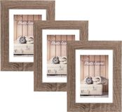 Zep Fotolijst hout - 3x stuks - naturel bruin - 15 x 20 cm